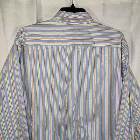 Brooks Brothers Striped Button Up Shirt Made In Italy Size Large Egyptian Cotton - Picture 8 of 13